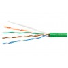 Cabeus UTP-4P-Cat.5e-SOLID-GN-100 Кабель витая пара UTP (U/UTP), категория 5e, 4 пары (24 AWG), одножильный, PVC нг(А)-LS, зеленый (100 м)