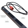 Cabeus SMART-PDU-16-3P-36C13-6C19-I309-M Блок распределения питания, вертикальный, 36 розеток IEC 32