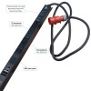 Cabeus SMART-PDU-32-3P-24C13-12C19-I309-CM Блок распределения питания, вертикальный, 24 розеток IEC