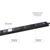 Cabeus SMART-PDU-32-3P-24C13-12C19-I309-M Блок распределения питания, вертикальный, 24 розеток IEC 3