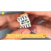Lanmaster LAN-OK45U5E/180P-RD Модуль Keystone RJ45, кат.5e, UTP, 180 градусов, красный, со встроенной шторкой,