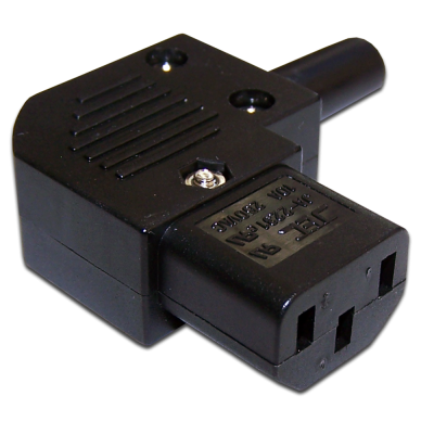 Lanmaster LAN-IEC-320-C13/90 Вилка электрическая кабельная, IEC 60320, C13, 10A, 250V, угловая, разборная, черная, LANMASTER