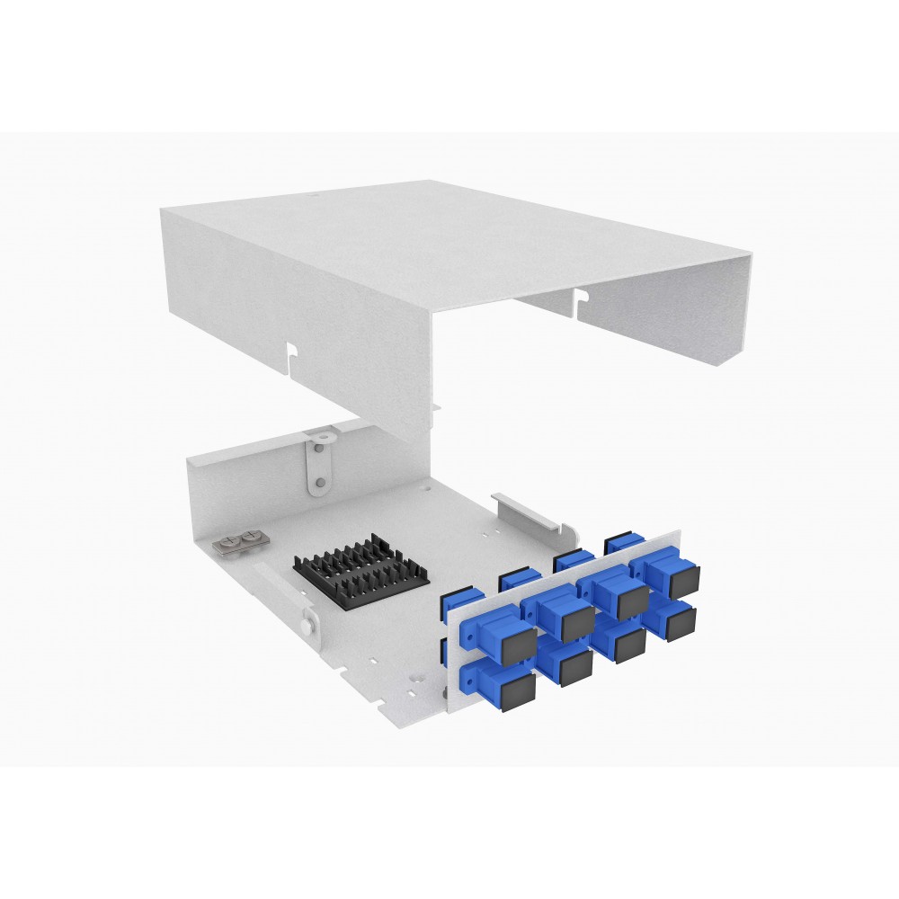 Кросс оптический, настенный, 8 SC/UPC адаптеров, одномодовый, TopLAN, укомплектованный