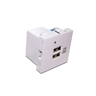 Lanmaster LAN-EZ45x45-2U/R2-WH Модуль USB-зарядки, 2 порта, 45x45, белый