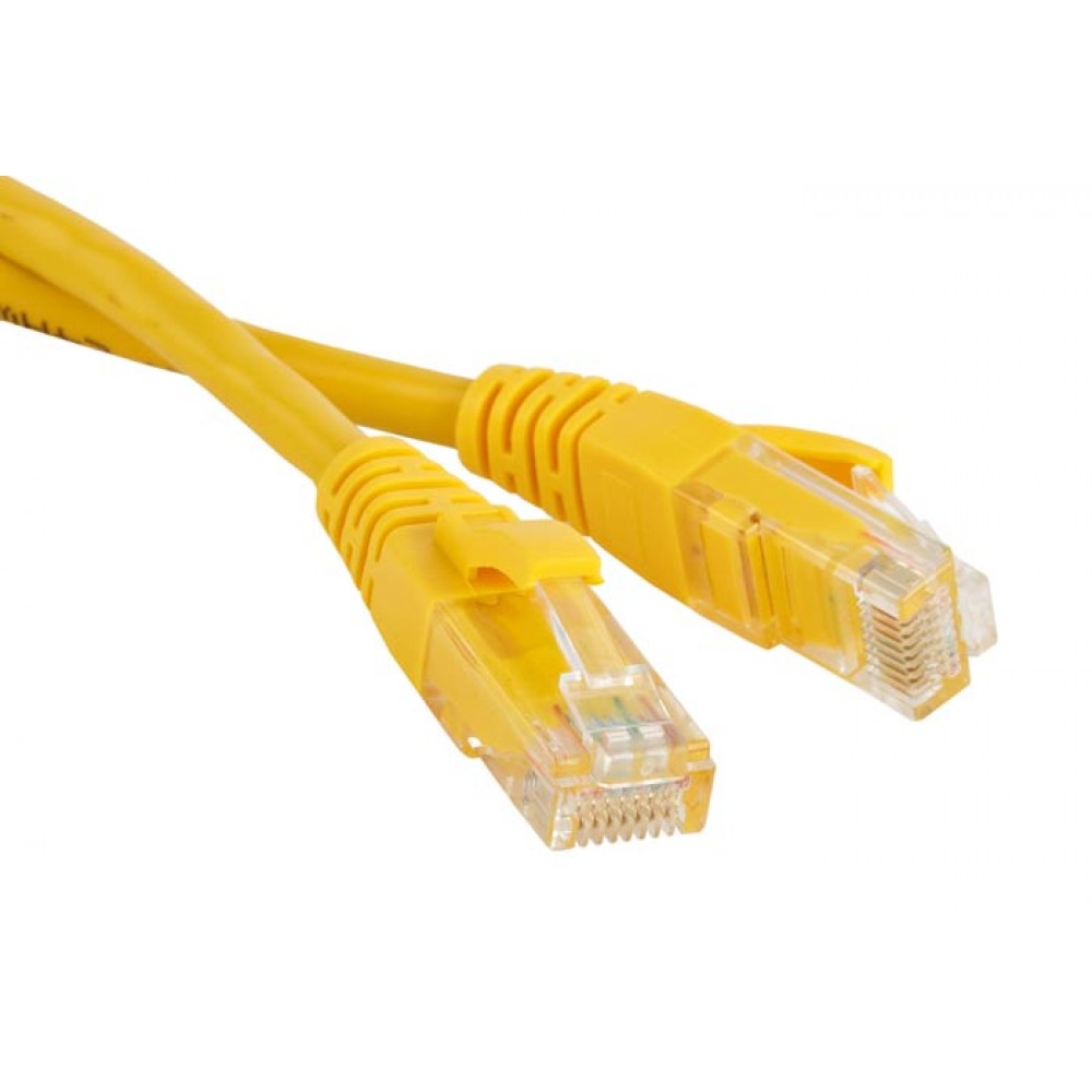 Патч-корд RJ45 - RJ45, 4 пары, UTP, категория 5е, 1.5 м, жёлтый, TopLAN TOP-45-45-1.5-YL