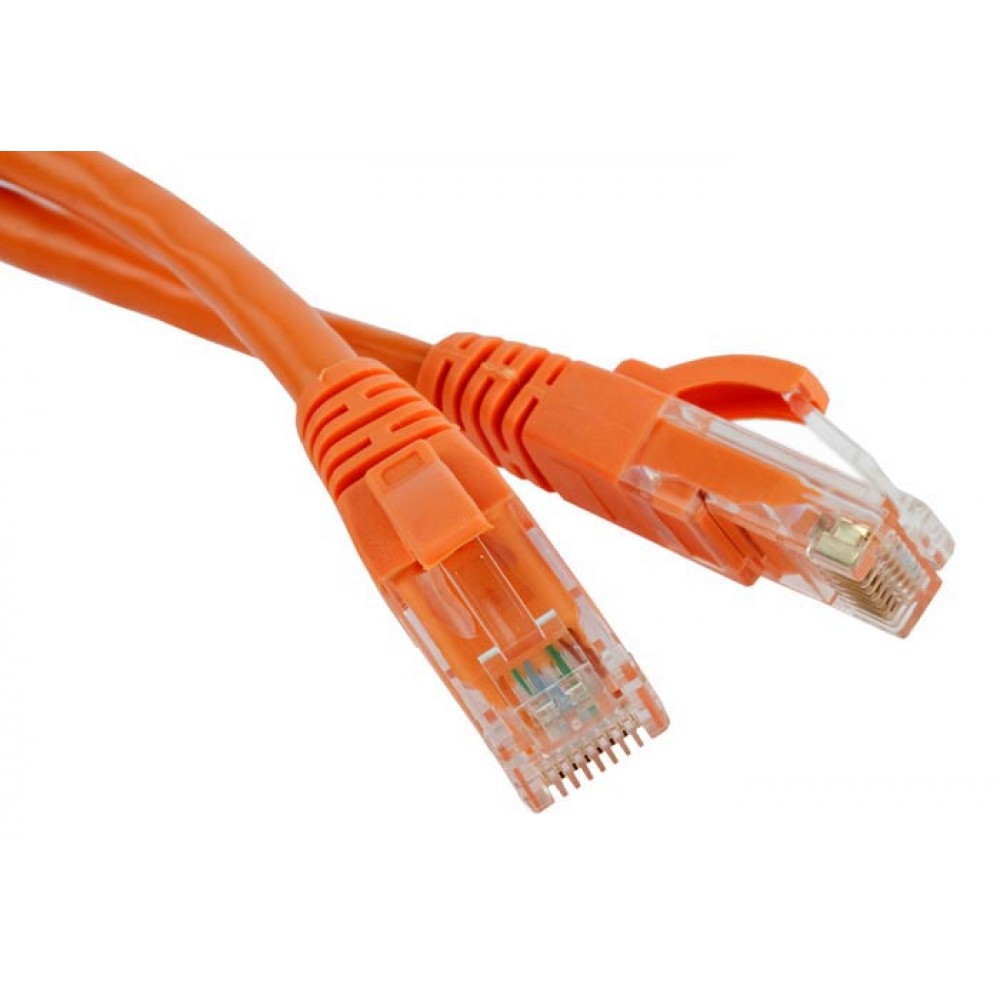 Патч-корд RJ45 - RJ45, 4 пары, UTP, категория 5е, 2 м, оранжевый, TopLAN TOP-45-45-2.0-OR