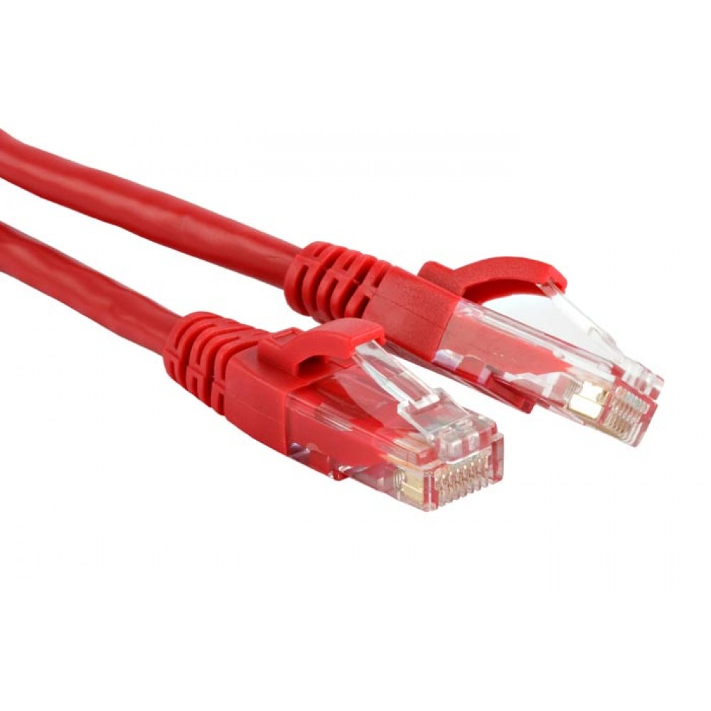 Патч-корд RJ45 - RJ45, 4 пары, UTP, категория 5е, 5 м, красный, TopLAN TOP-45-45-5.0-RD