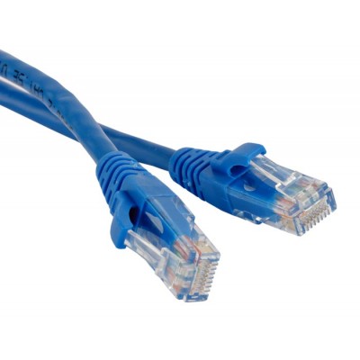 Патч-корд RJ45 - RJ45, 4 пары, UTP, категория 5е, 20 м, синий, TopLAN TOP-45-45-20-BL