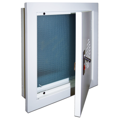 Lanmaster LAN-HCS-BOX Шкаф встраиваемый с панелью крепления, 400x380x100 мм, серый