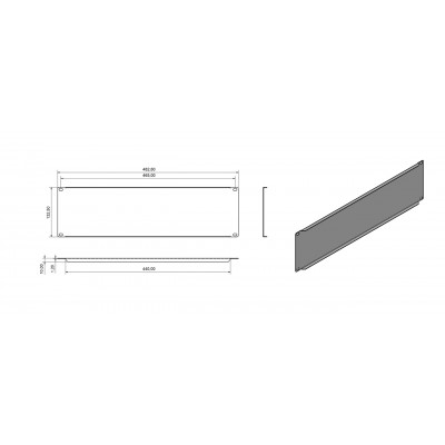 BPV-3-RAL9005 Фальшпанель на 3U, цвет черный (RAL 9005) Hyperline