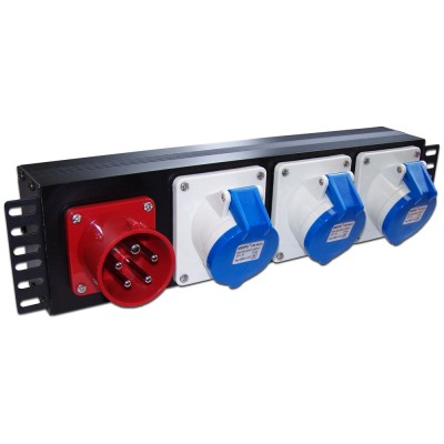 Блок розеток 19 трехфазный, 1х3 IEC309, 32A 250V, без шнура питания TWT-PDU-32AI9-3P