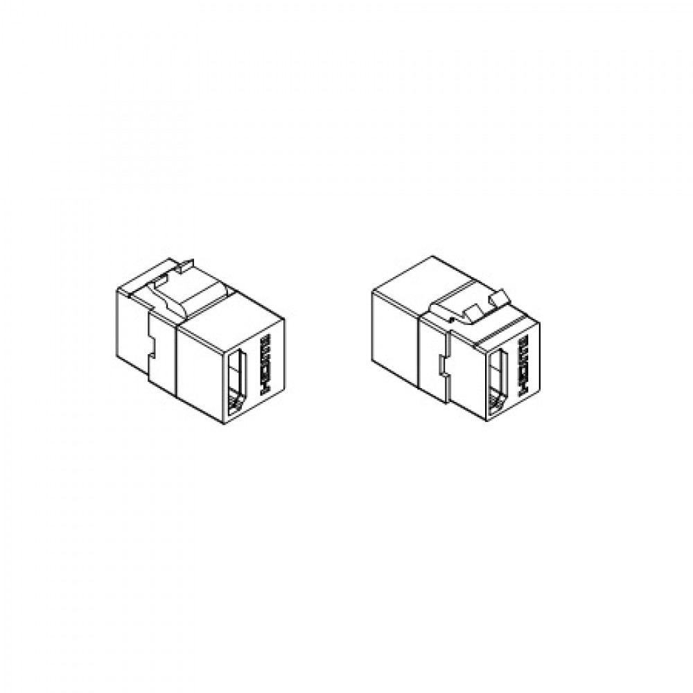 KJ1-HDMI-AL18-WH Вставка Keystone HDMI, long body (29.7 мм), ROHS, белая Hyperline
