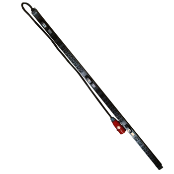 Вертикальный блок розеток, 3-фазный, 6xC19 + 24xC13, автомат и A/V-метр, 380V, 32A, шнур 2 м, IEC309 TWT-PDVI3-6x24-CB-32