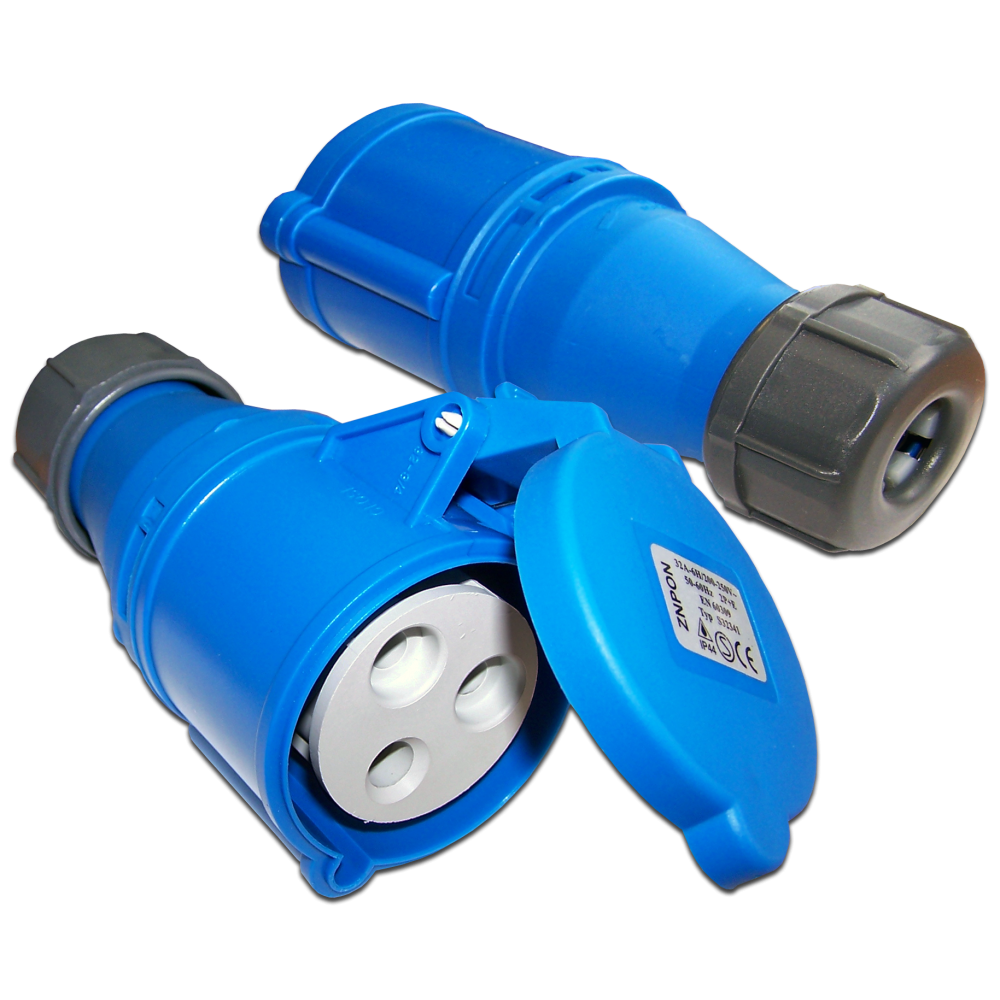 Lanmaster LAN-IEC-309-32A1P/F Розетка IEC 309 однофазная, мама, 32A, 250V, разборная, синяя