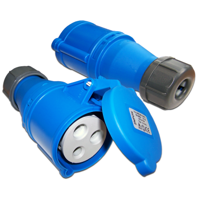 Lanmaster LAN-IEC-309-32A1P/F Розетка IEC 309 однофазная, мама, 32A, 250V, разборная, синяя