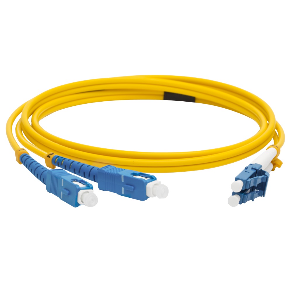 Lanmaster LAN-2LC-2SC/SU-1.0 Патч-корд оптический LANMASTER, LSZH, дуплексный, LC/UPC-SC/UPC, SM OS2, 1.0 м