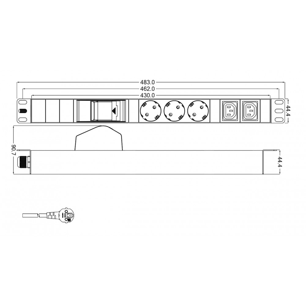 SHT19-3SH-2IEC-B-2.5EU Блок розеток для 19