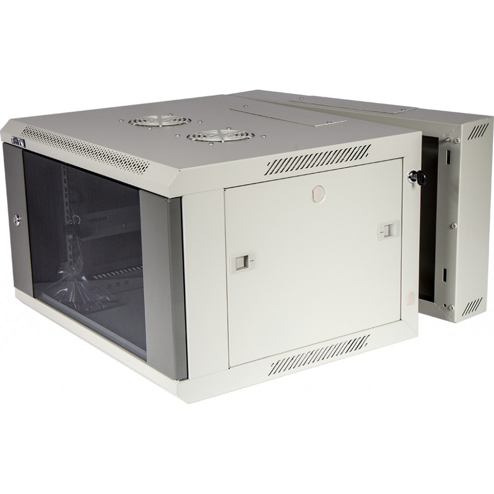 Шкаф настенный серии Pro, 3-секционный, 22U 600x600, стеклянная дверь, I TWT-CBW3G-22U-6x6-GY