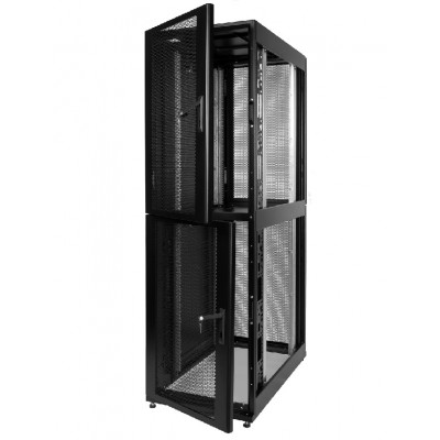 Шкаф серверный ПРОФ напольный колокейшн 40U (600 x 1000) 2 секции, дверь перф. 2 шт., черный, в сборе