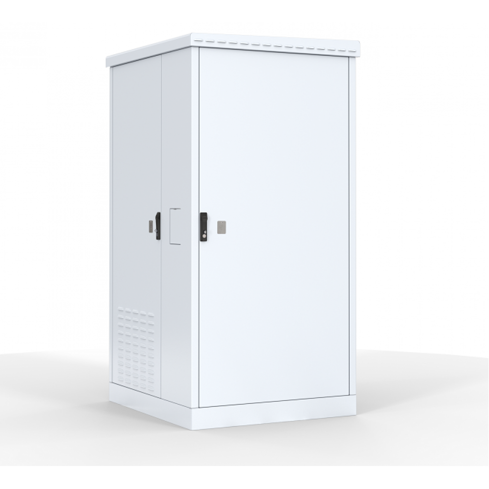 Шкаф уличный всепогодный напольный ЦМО ШТВ-2, IP65, 18U, 1245х1000х600 мм (ВхШхГ), дверь: сплошная, цвет: светло-серый ШТВ-2-18.10.6-43A3