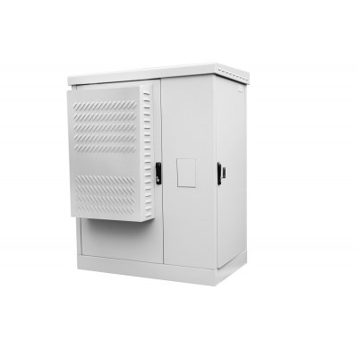 Шкаф уличный всепогодный укомплектованный напольный ЦМО ШТВ-2, IP54, 36U, 1840х1000х600 мм дверь: сплошная, цвет: светло-серый ШТВ-2-36.10.6-К3А3-ТК