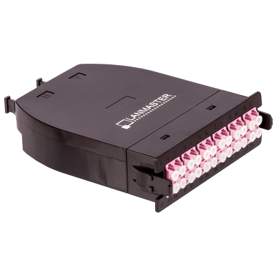 Lanmaster LAN-MCSB-2M-24LC/OM4 MPO кассета OM4, 24xLC, тип B, низкие потери, черная