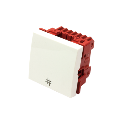 Lanmaster LAN-EC45x45-S14-WH Выключатель 4-контактный, одноклавишный 45х45, белый