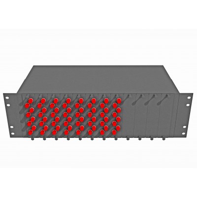 Кросс оптический стоечный 19, 64 FC/UPC адаптеров, одномодовый, 3U, черный, укомплектованный, TopLAN