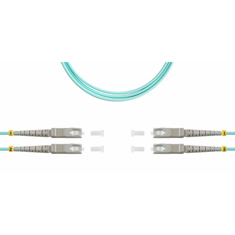 Патч-корд оптический TopLan, дуплексный, SC/PC-SC/PC, MM 50/125 (OM3), 1 м, LSZH