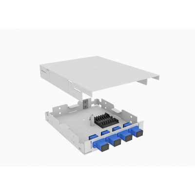 Кросс оптический, настенный, 4 SC/UPC адаптеров, одномодовый, TopLAN, укомплектованный