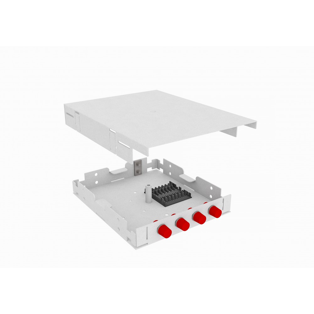 Кросс оптический, настенный, 4 FC/UPC адаптеров, одномодовый, TopLAN, укомплектованный