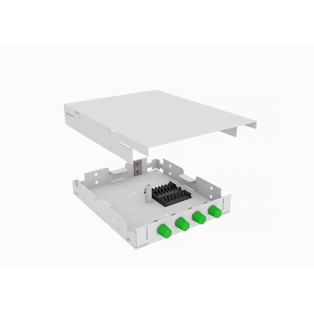 Кросс оптический, настенный, 4 FC/APC адаптеров, одномодовый, TopLAN, укомплектованный