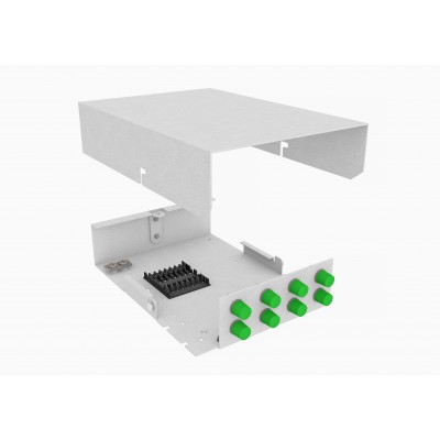 Кросс оптический, настенный, 8 FC/APC адаптеров, одномодовый, TopLAN, укомплектованный
