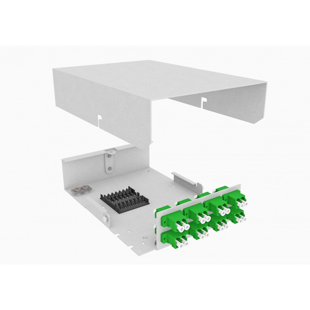 Кросс оптический, настенный, 16 LC/APC адаптеров, одномодовый, TopLAN, укомплектованный