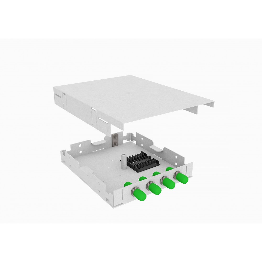 Кросс оптический, настенный,  4 ST/APC адаптера, одномодовый, TopLAN, укомплектованный