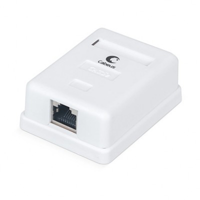 Cabeus WS-8P8C-Cat.5e-SH-1 Розетка компьютерная RJ-45(8P8C), категория 5e, экранированная, одинарная, внешняя, Dual IDC