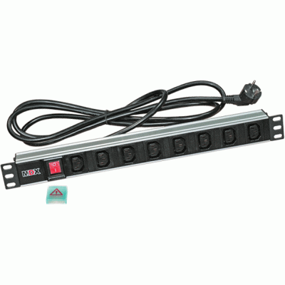 Блок розеток 19 8 шт C13 с выключателем 16A 250V шнур питания 1.8 м MDX-PDU-8C13-16A-Sw