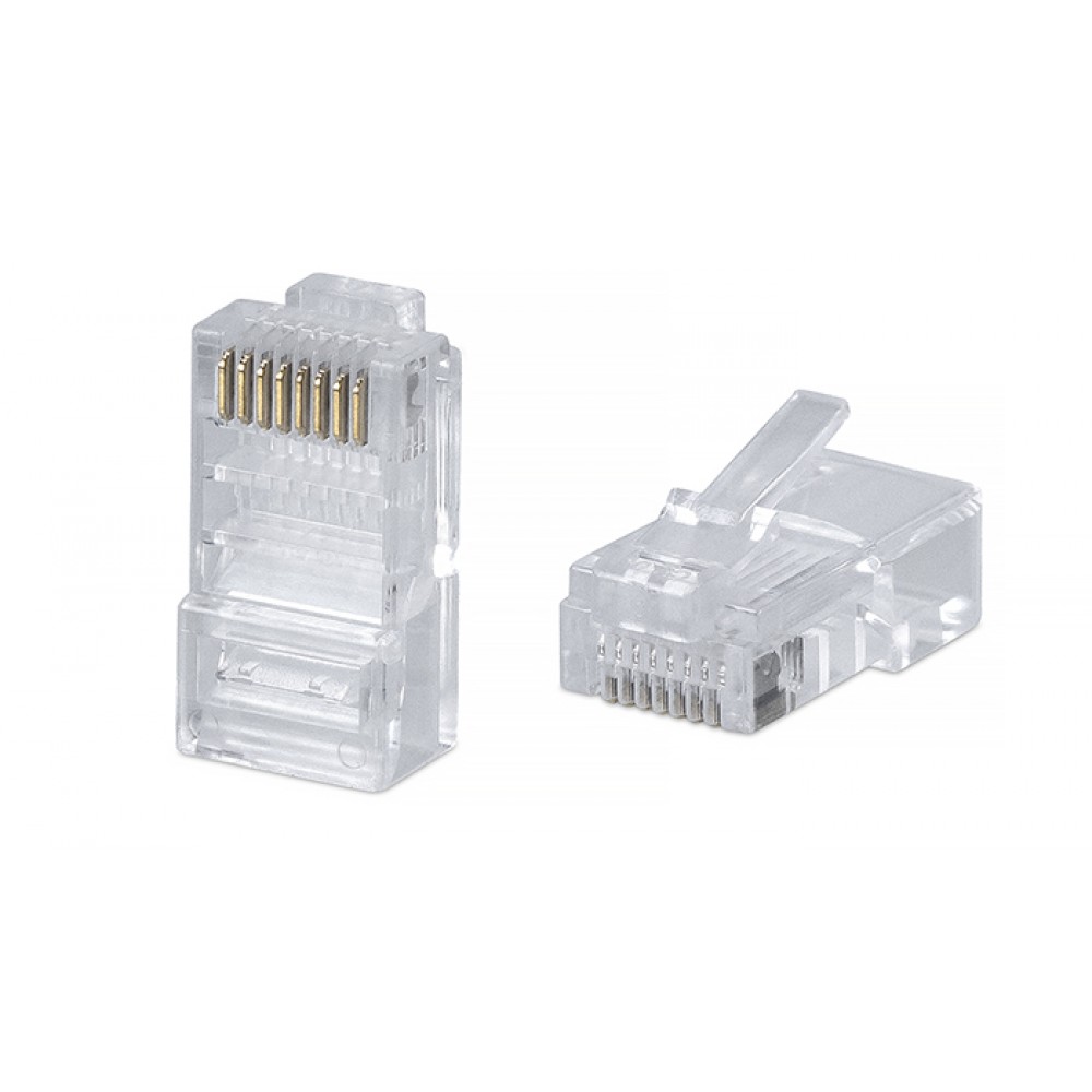 Cabeus 8P8C Коннектор RJ-45 под витую пару, категория 5e, универсальный (для одножильного и многожильного кабеля) для проводников с толщиной по изоляц