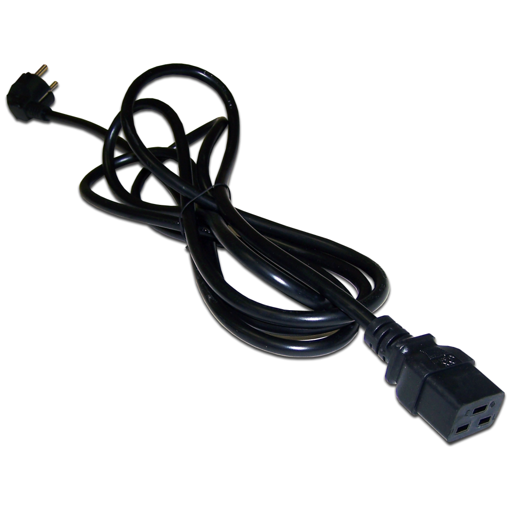 Lanmaster LAN-PP19/SHA-3.0-BK Шнур питания C19-Schuko угловая, 3х1.5, 220В, 16А, черный, 3 метра