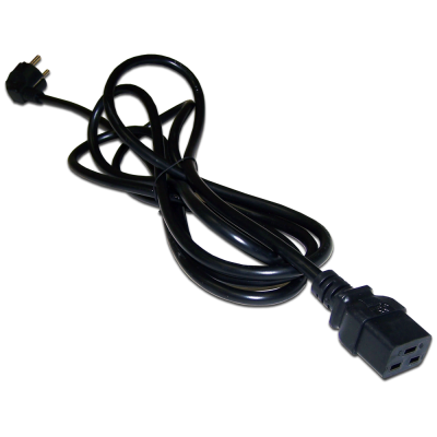Lanmaster LAN-PP19/SHA-3.0-BK Шнур питания C19-Schuko угловая, 3х1.5, 220В, 16А, черный, 3 метра
