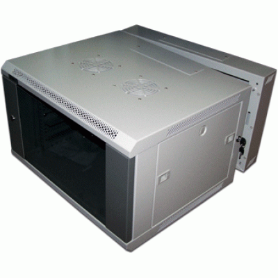 Шкаф настенный 3-секционный, 18U 600x600, стеклянная дверь, I -CBW3G-18U-6x6-GY