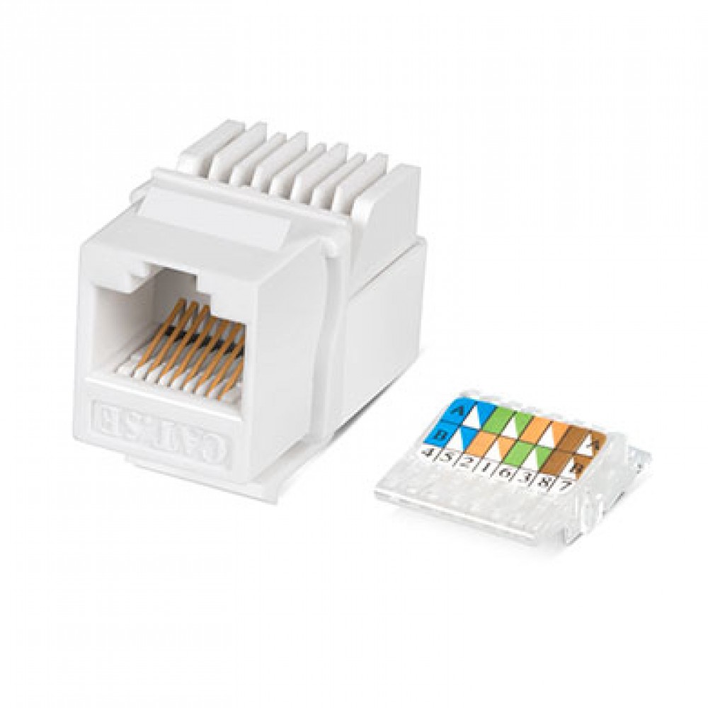 Cabeus KJ-RJ45-Cat.5e-Toolless Вставка Keystone Jack RJ-45(8P8C), категория 5e, без инструмента Toolless, белая