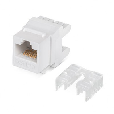 Cabeus KJ-RJ45-Cat.6A-180 Degree Вставка Keystone Jack RJ-45(8P8C), 180 градусов, категория 6A, Dual IDC (110&Krone type), белая