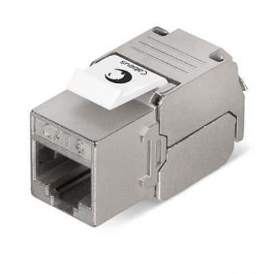 Cabeus KJ-RJ45-Cat.6-SH-180-Toolless Вставка Keystone Jack RJ-45(8P8C), 180 градусов, категория 6, экранированная, без инструмента Toolless, белая