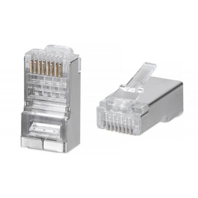 Cabeus 8P8C-SH-C6 Коннектор RJ-45 под витую пару, категория 6/7, экранированный, универсальный (для одножильного и многожильного кабеля) для проводник