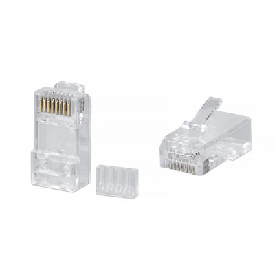 Cabeus 8P8C-C6-TWP Коннектор RJ-45 под витую пару, категория 6 (50 µ/ 50 микродюймов), универсальный (для одножильного и многожильного кабеля), для п