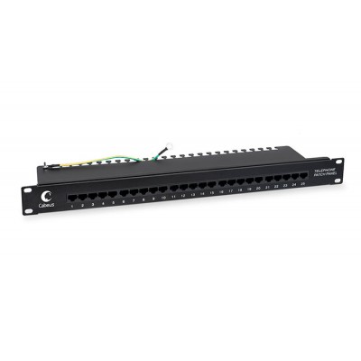 Cabeus Патч-панель 1U 25 портов RJ-45, PL-25-TEL-Dual