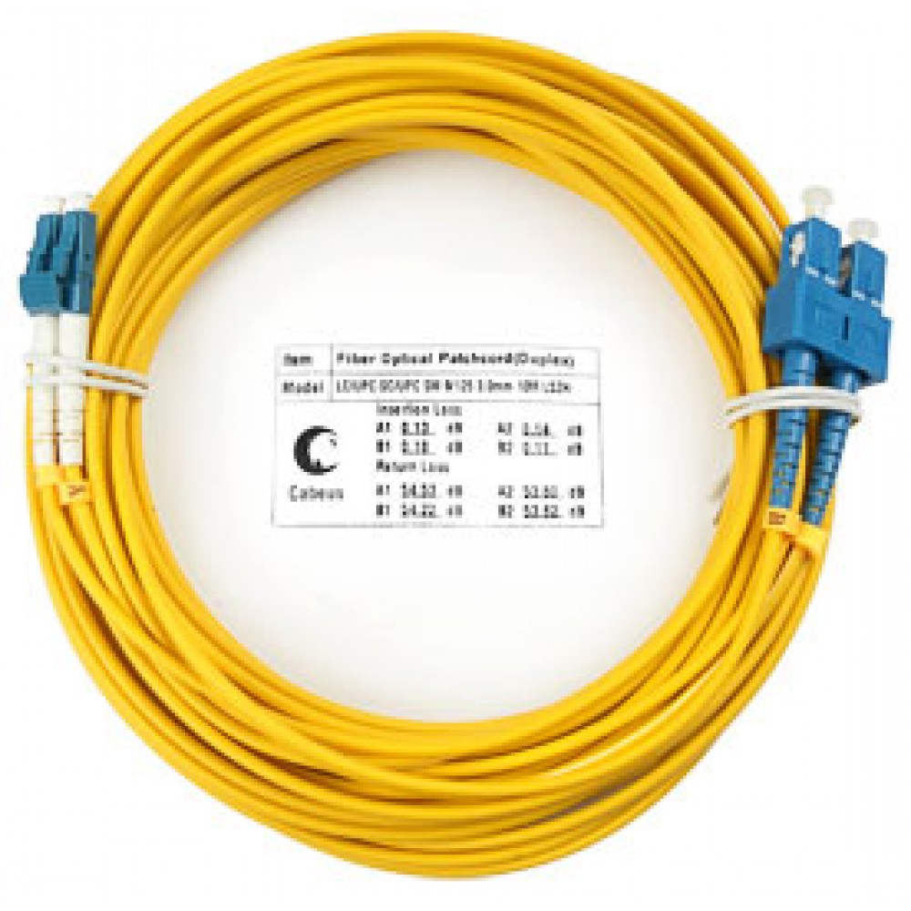 Cabeus FOP(d)-9-LC-SC-10m Шнур оптический duplex LC-SC 9/125 sm 10м LSZH