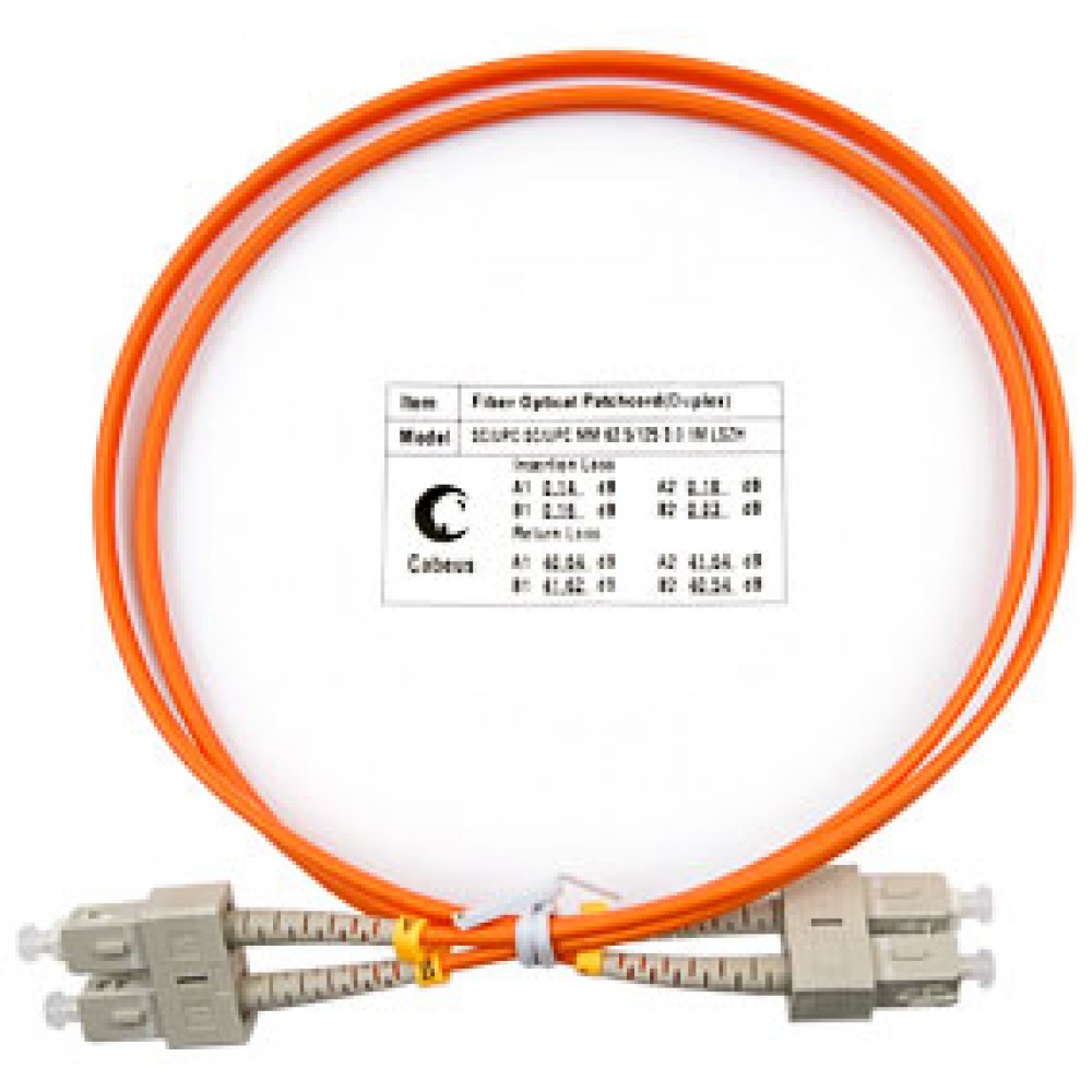 Cabeus FOP-62-SC-SC-1m Шнур оптический duplex SC-SC 62,5/125 mm 1м LSZH