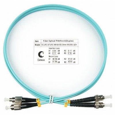 Cabeus FOP-50-FC-ST-1m Шнур оптический duplex FC-ST 50/125 mm OM3 1м LSZH